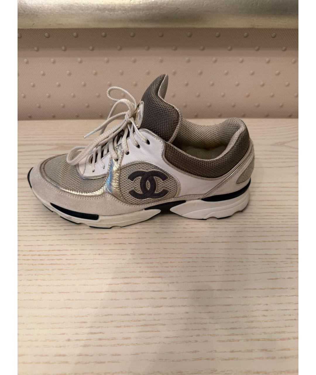 CHANEL Бежевые кроссовки, фото 9