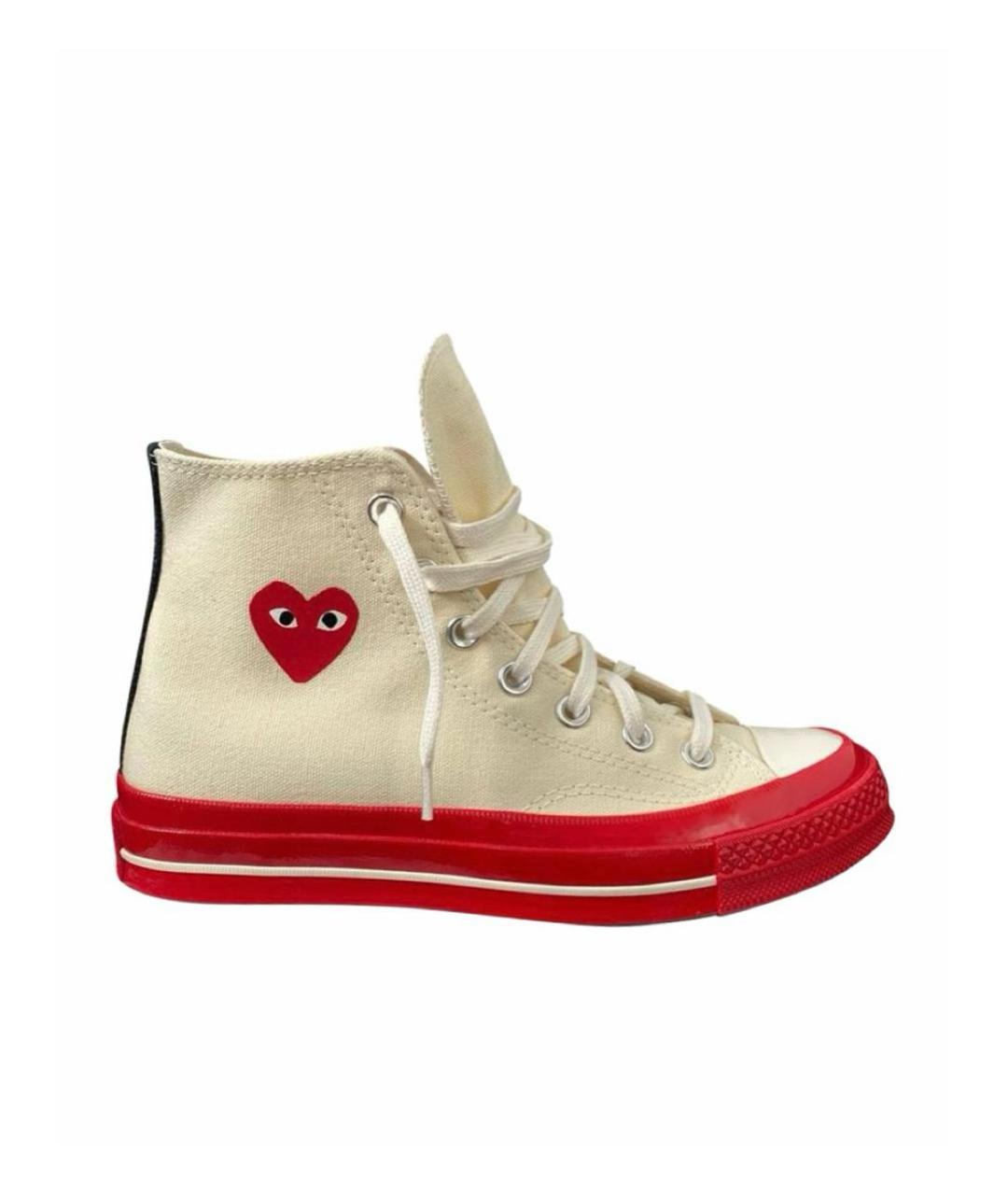 COMME DES GARÇONS PLAY Бежевые текстильные кеды, фото 8
