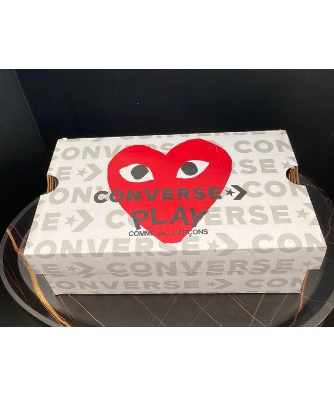 COMME DES GARÇONS PLAY Бежевые текстильные кеды, фото 5