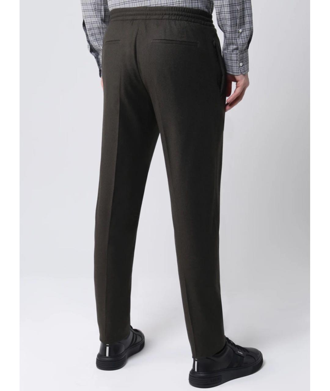 ZEGNA Хаки шерстяные брюки чинос, фото 2