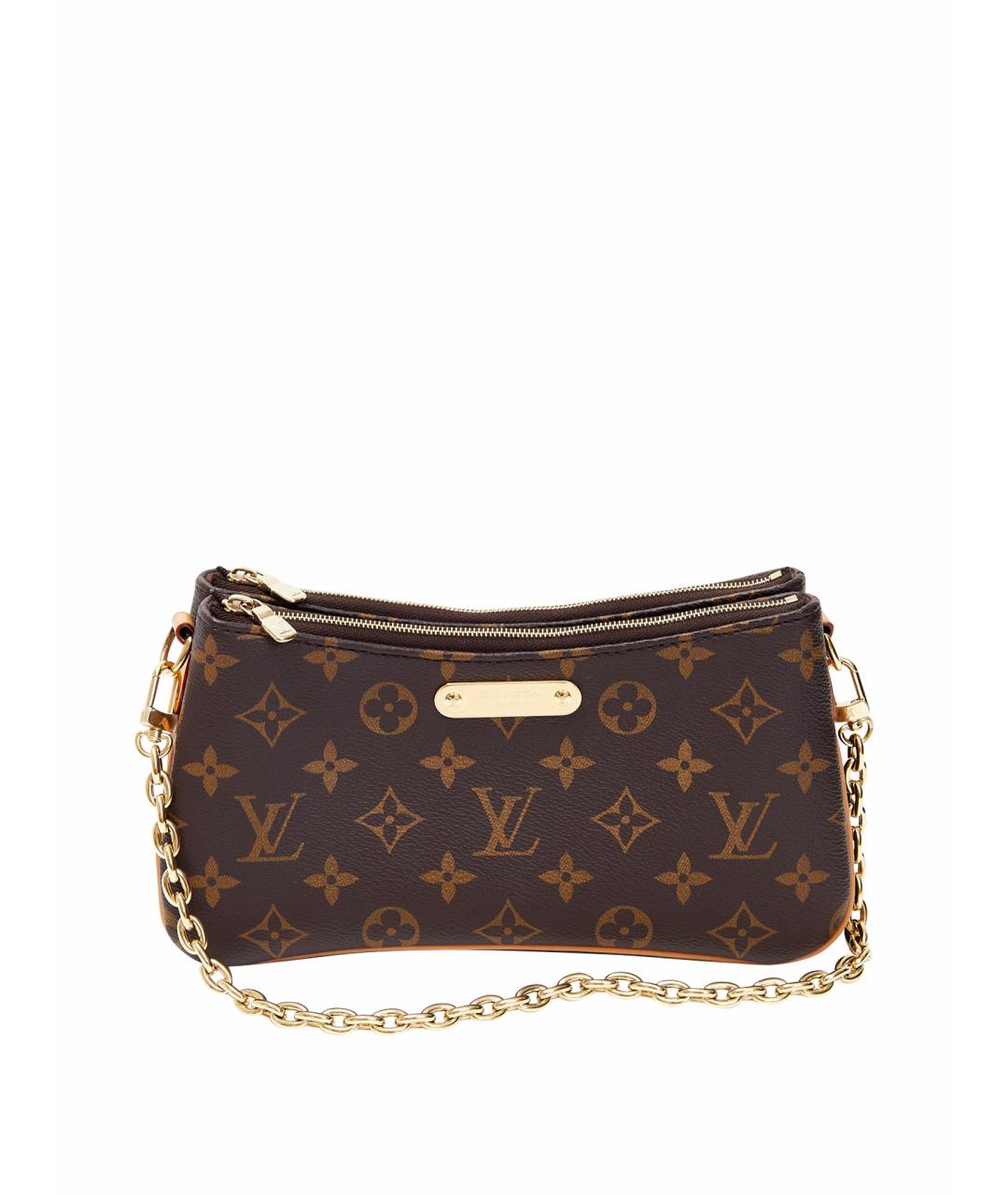 LOUIS VUITTON Коричневая кожаная сумка с короткими ручками, фото 1