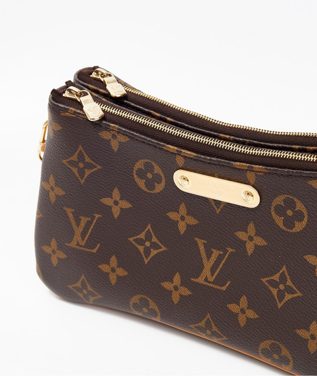 LOUIS VUITTON Коричневая кожаная сумка с короткими ручками, фото 4