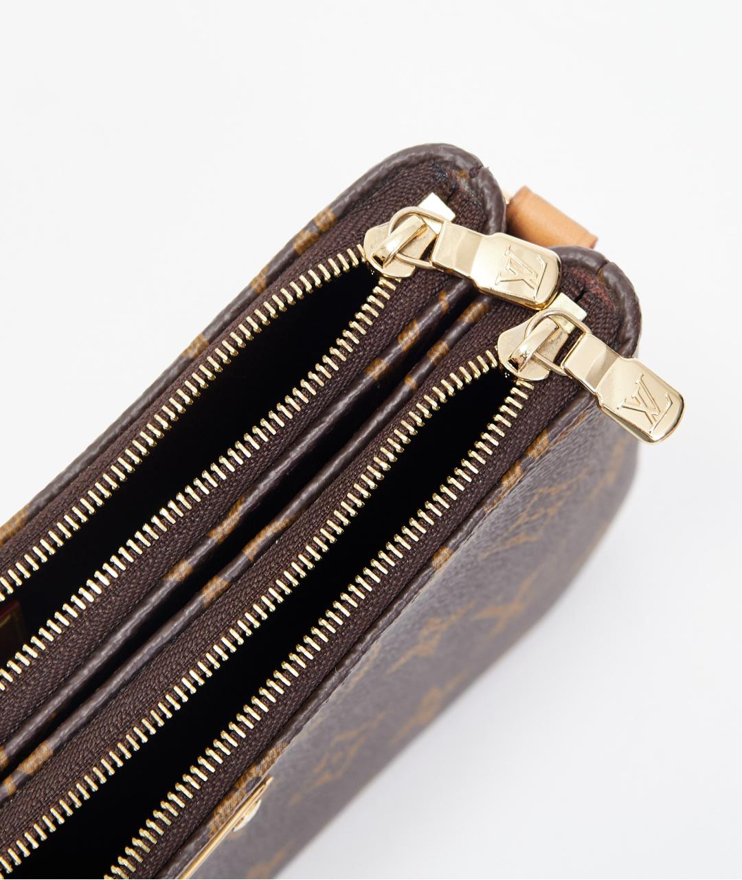 LOUIS VUITTON Коричневая кожаная сумка с короткими ручками, фото 7