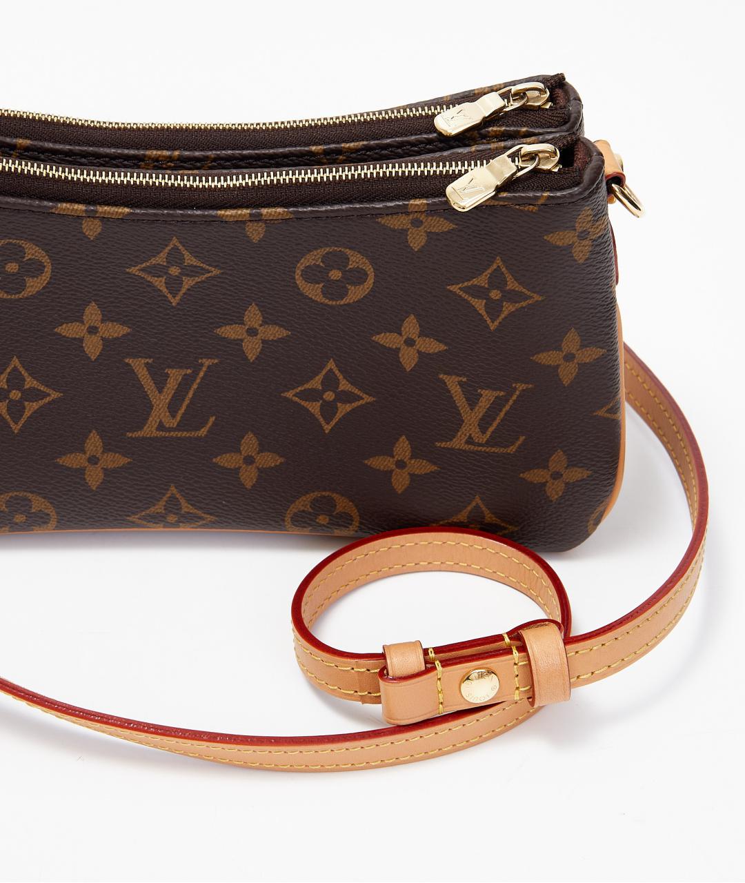 LOUIS VUITTON Коричневая кожаная сумка с короткими ручками, фото 6
