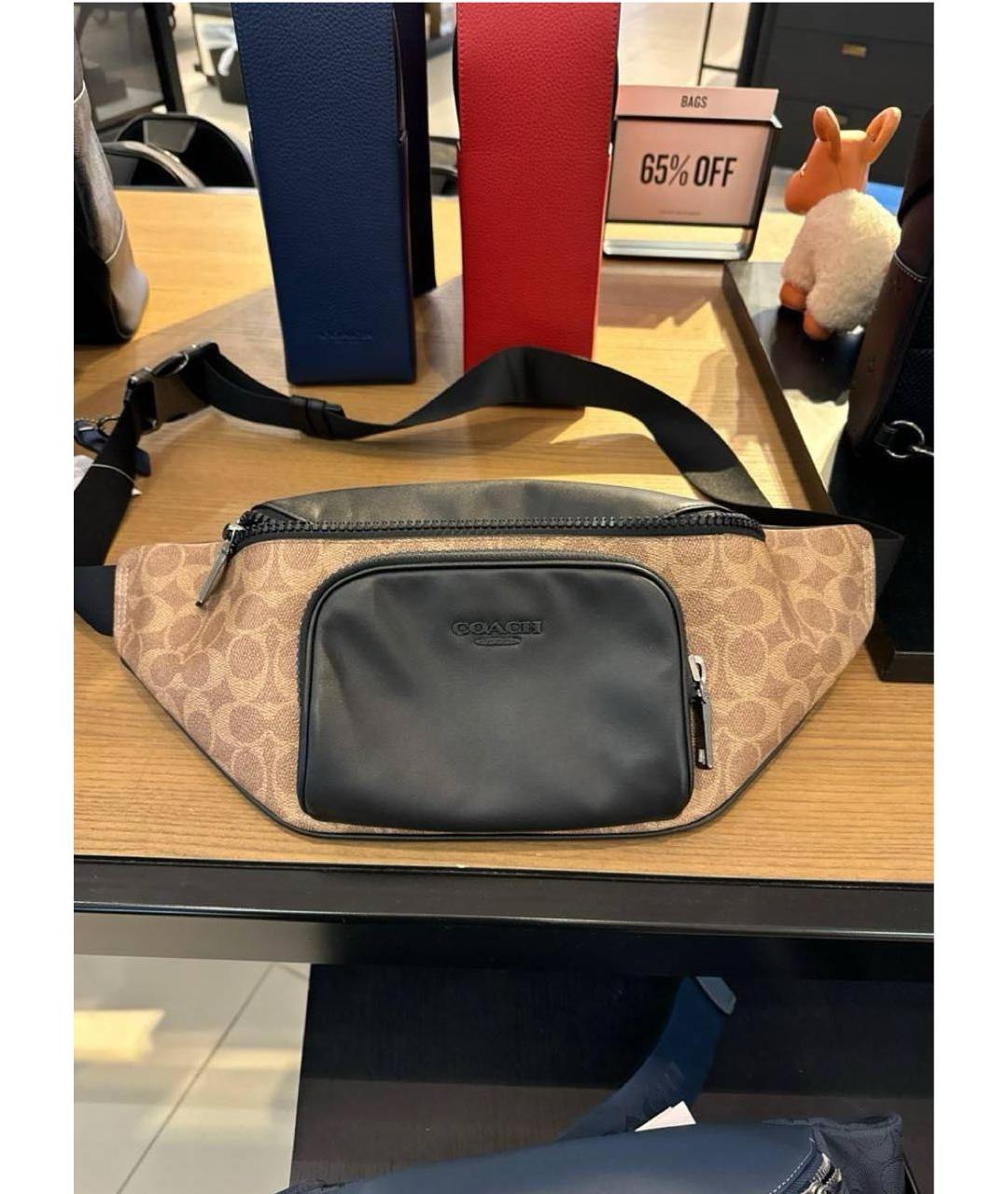 COACH Коричневая поясная сумка, фото 4