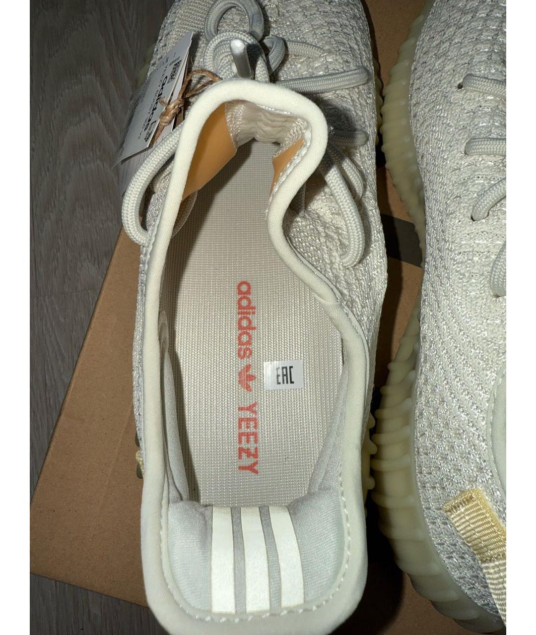 ADIDAS YEEZY Бежевые текстильные низкие кроссовки / кеды, фото 8