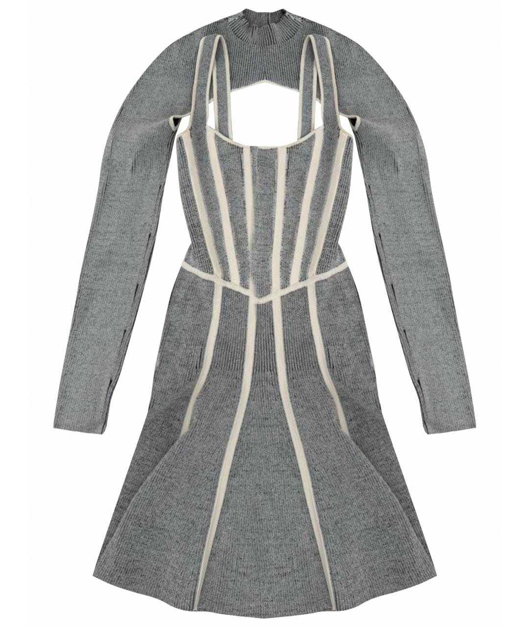 DION LEE Серое вискозное повседневное платье, фото 1