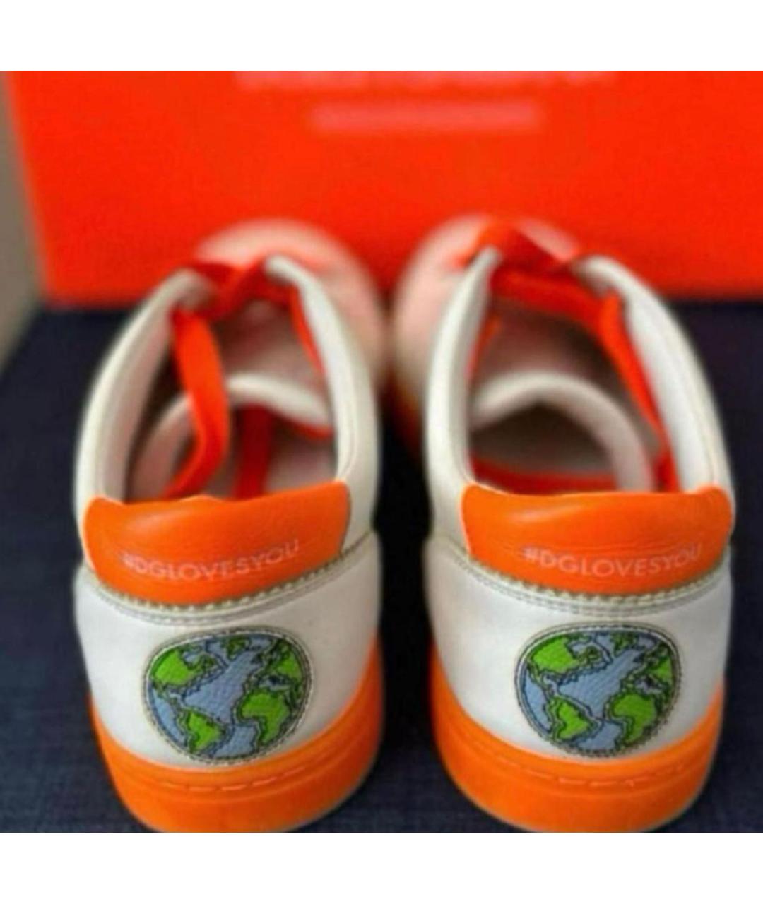 DOLCE&GABBANA Белые кожаные низкие кроссовки / кеды, фото 3