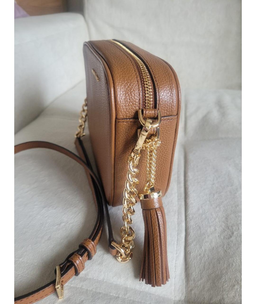 MICHAEL KORS Коричневая кожаная сумка через плечо, фото 2