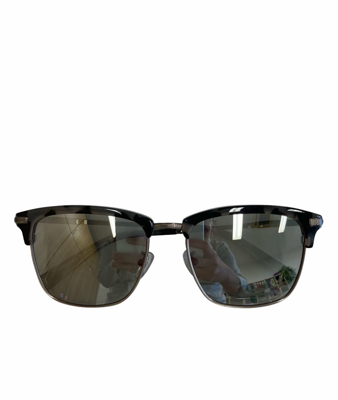 ERMENEGILDO ZEGNA XXX Черные металлические солнцезащитные очки, фото 1