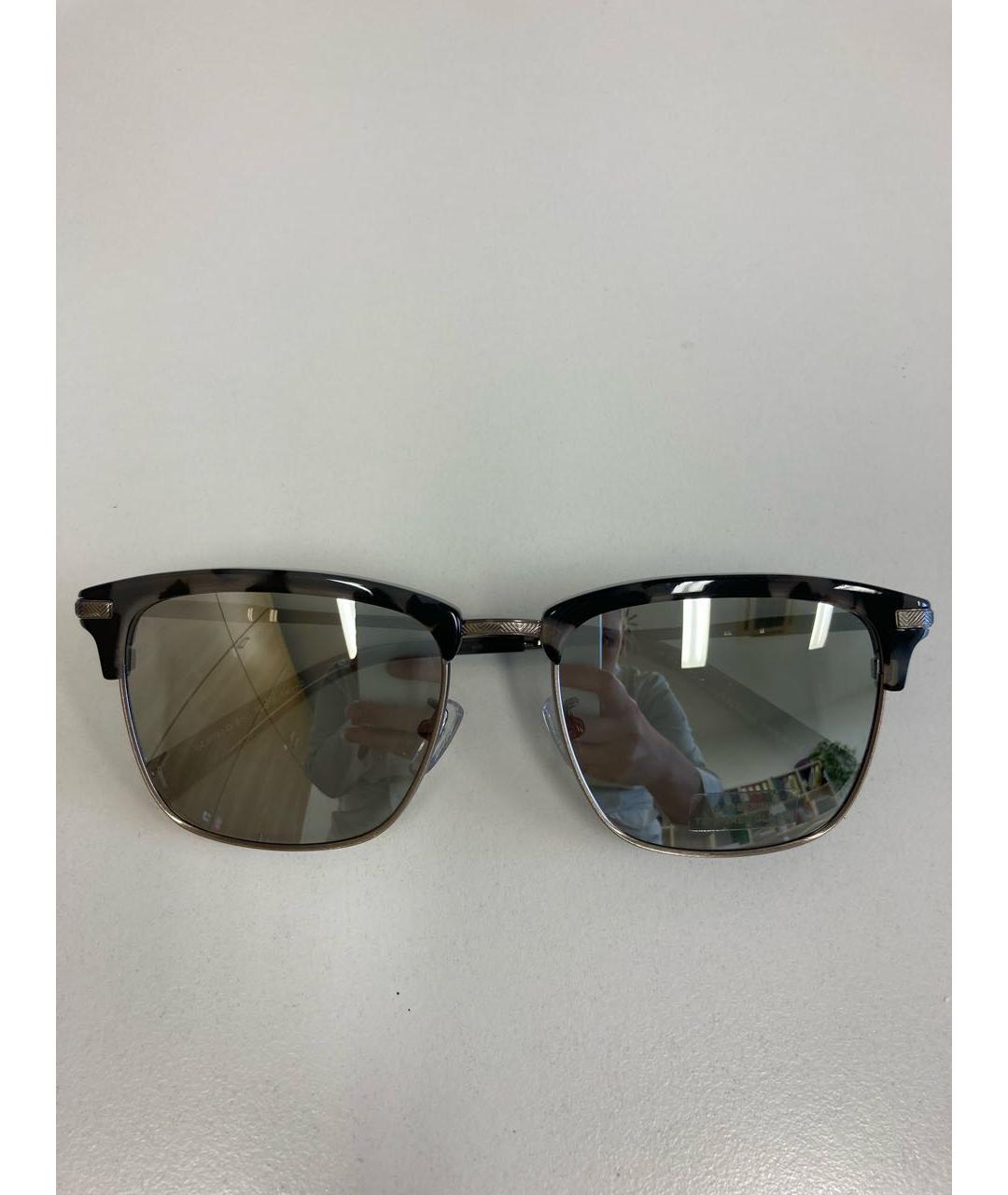ERMENEGILDO ZEGNA XXX Черные металлические солнцезащитные очки, фото 9