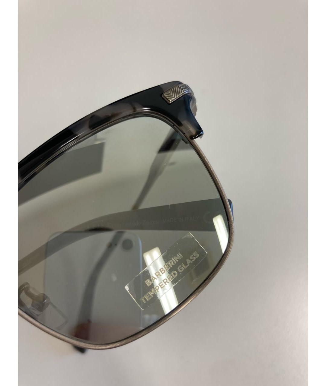 ERMENEGILDO ZEGNA XXX Черные металлические солнцезащитные очки, фото 6