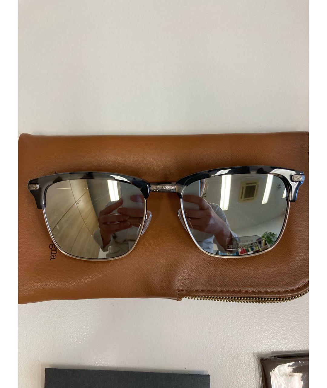 ERMENEGILDO ZEGNA XXX Черные металлические солнцезащитные очки, фото 7