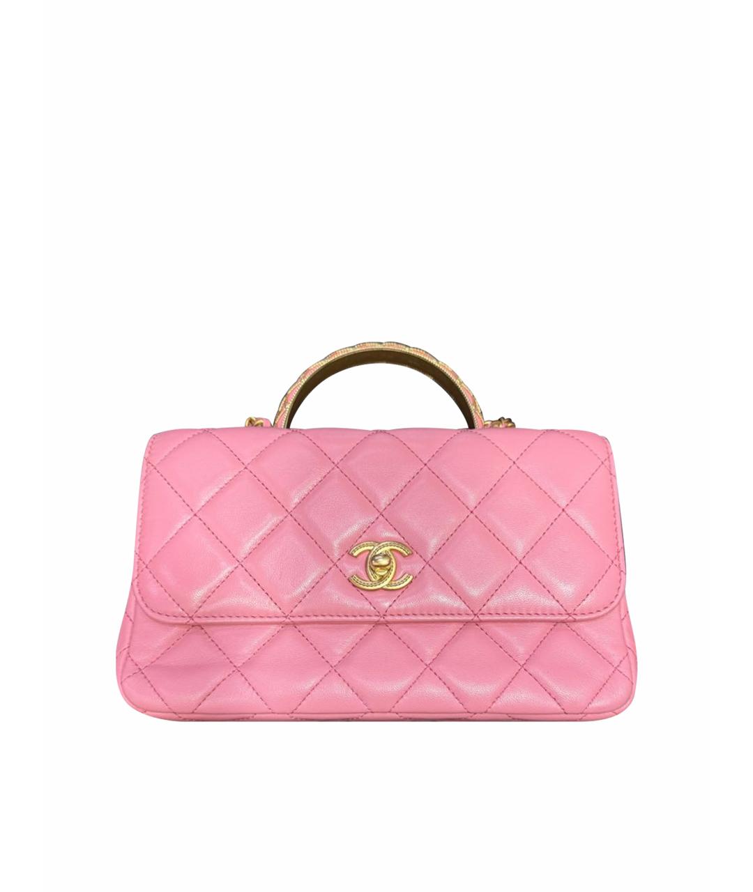 CHANEL Розовая кожаная сумка через плечо, фото 1