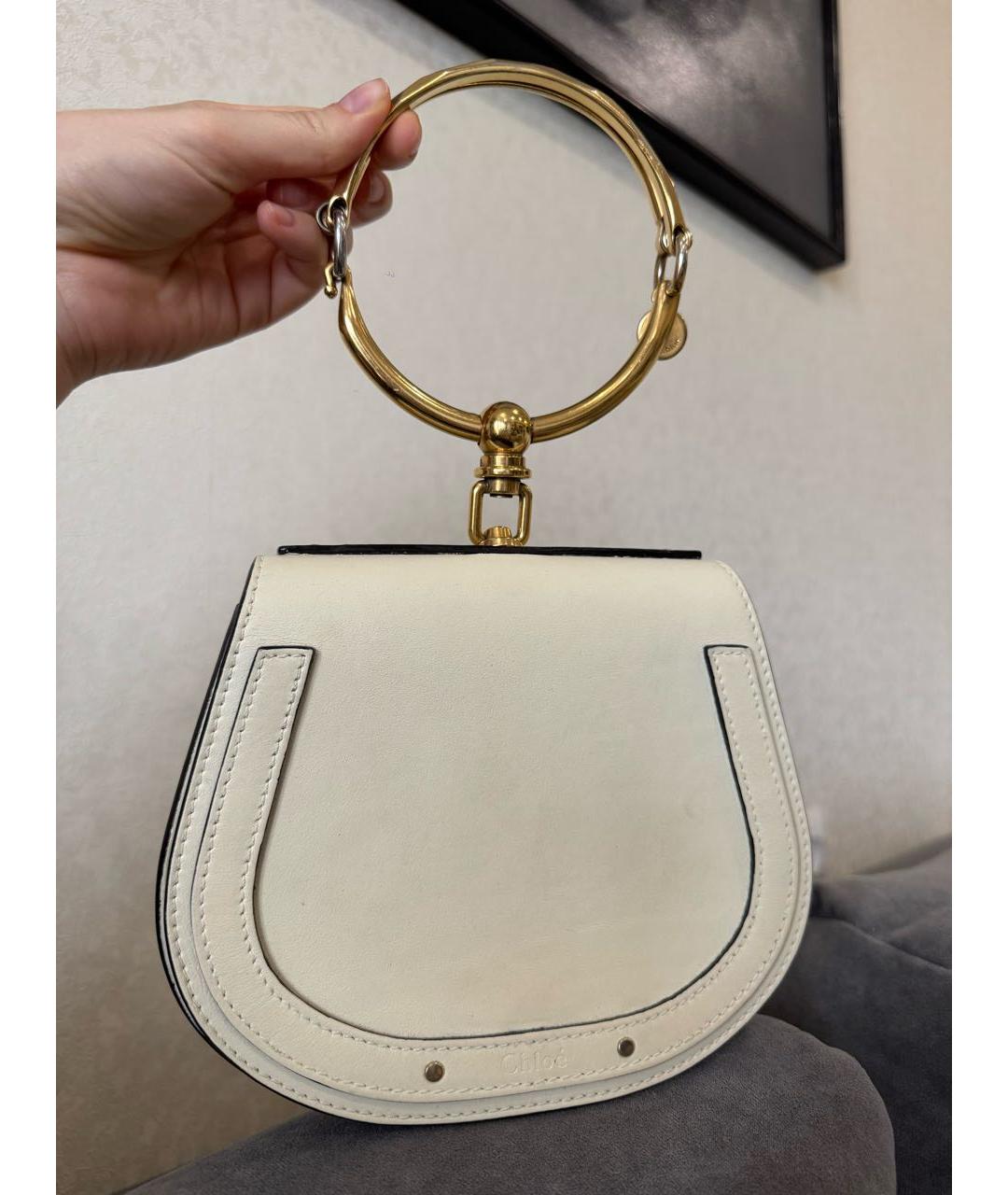 CHLOE Белая кожаная сумка через плечо, фото 9