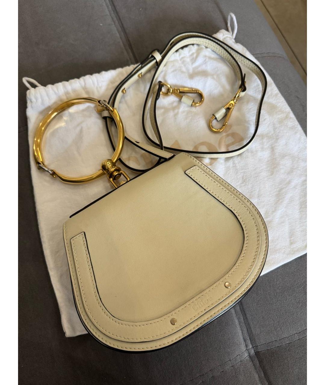 CHLOE Белая кожаная сумка через плечо, фото 4