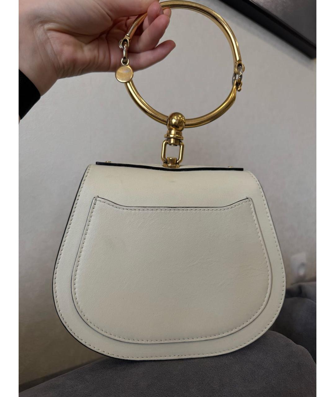 CHLOE Белая кожаная сумка через плечо, фото 3