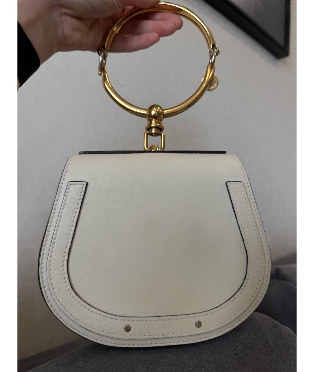 CHLOE Белая кожаная сумка через плечо, фото 2