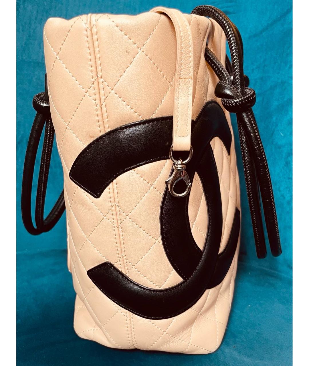 CHANEL Бежевая кожаная сумка тоут, фото 3