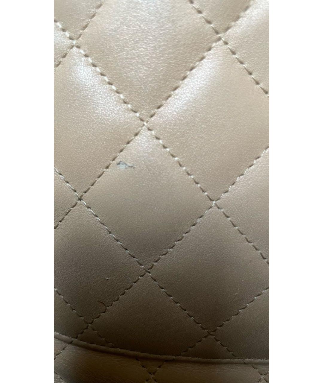 CHANEL Бежевая кожаная сумка тоут, фото 8