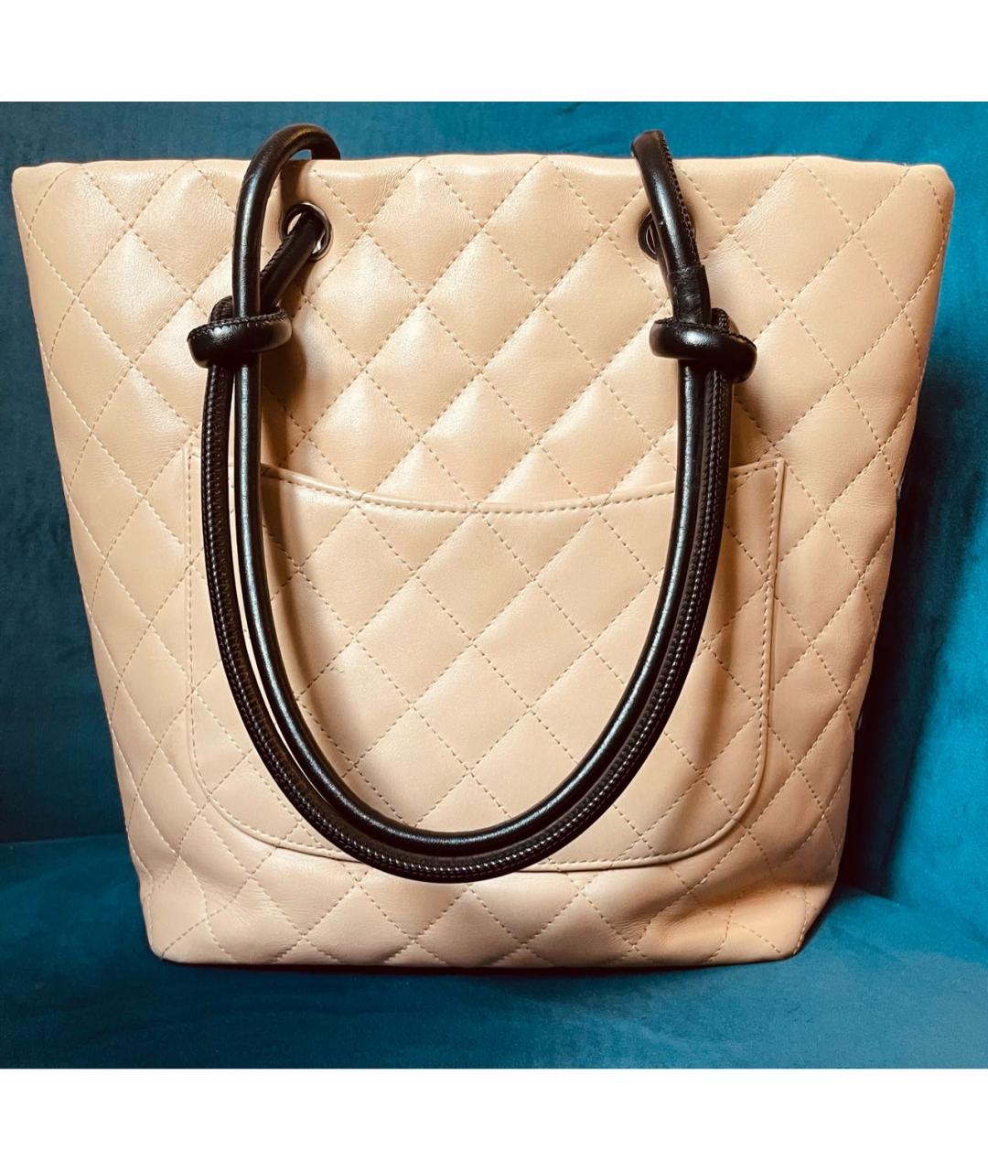 CHANEL Бежевая кожаная сумка тоут, фото 2