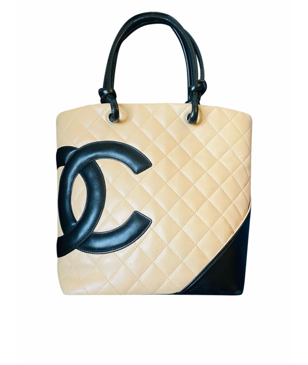 CHANEL Бежевая кожаная сумка тоут, фото 1