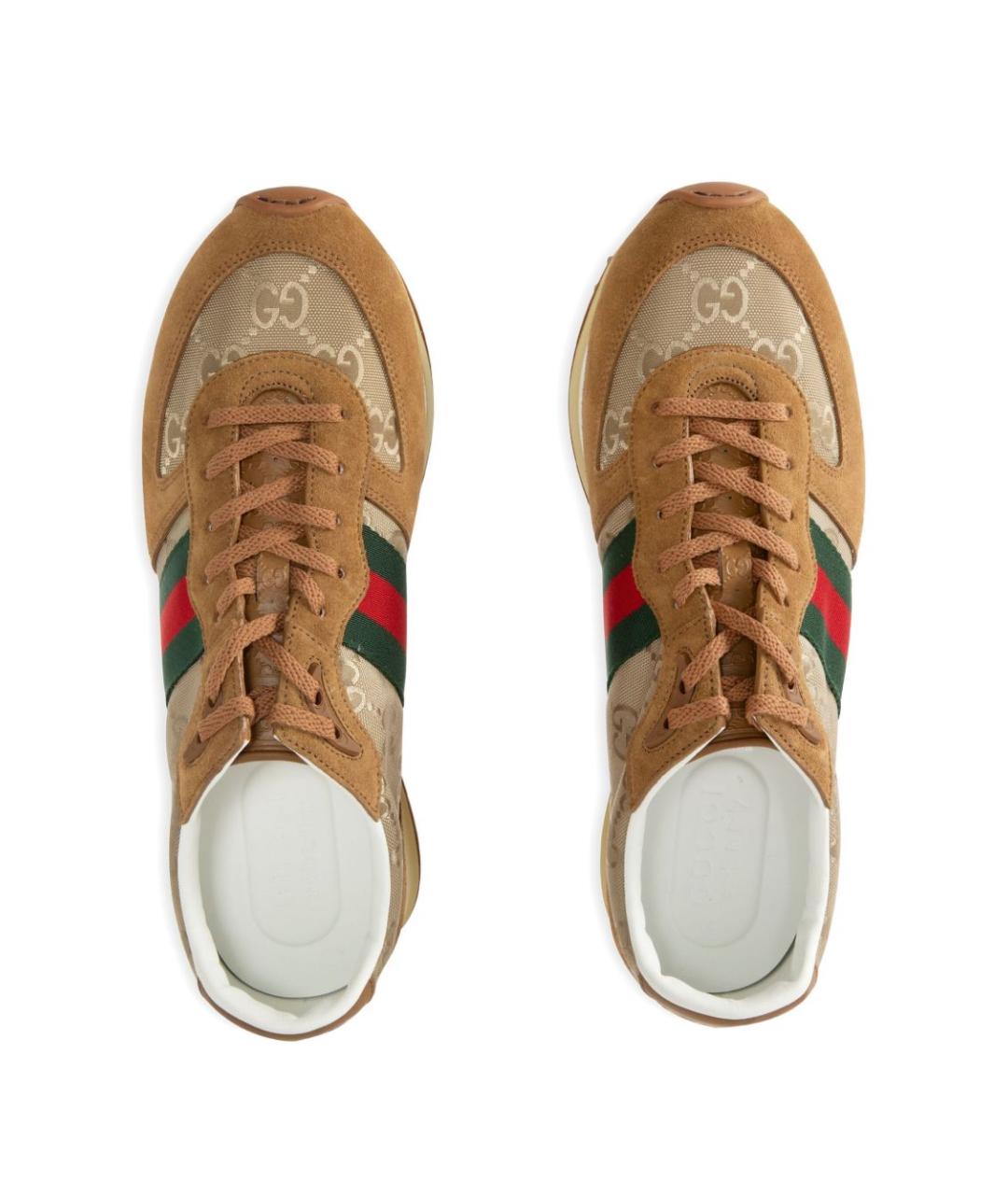 GUCCI Коричневые замшевые низкие кроссовки / кеды, фото 2