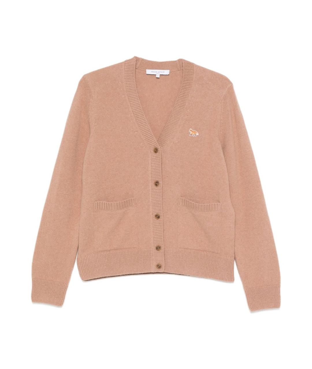 MAISON KITSUNE Бежевый шерстяной кардиган, фото 1