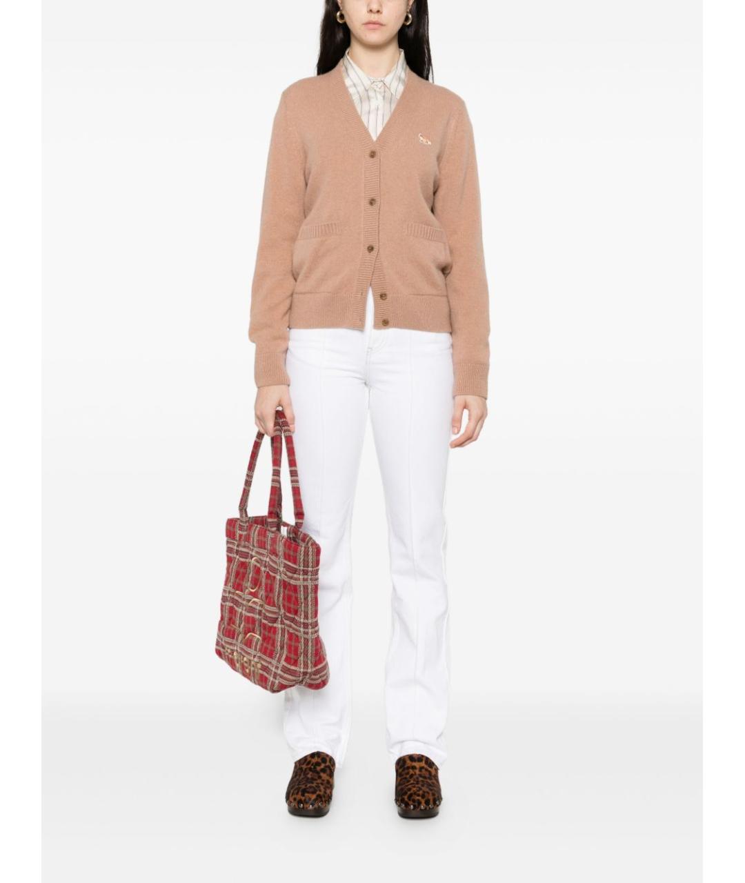 MAISON KITSUNE Бежевый шерстяной кардиган, фото 3