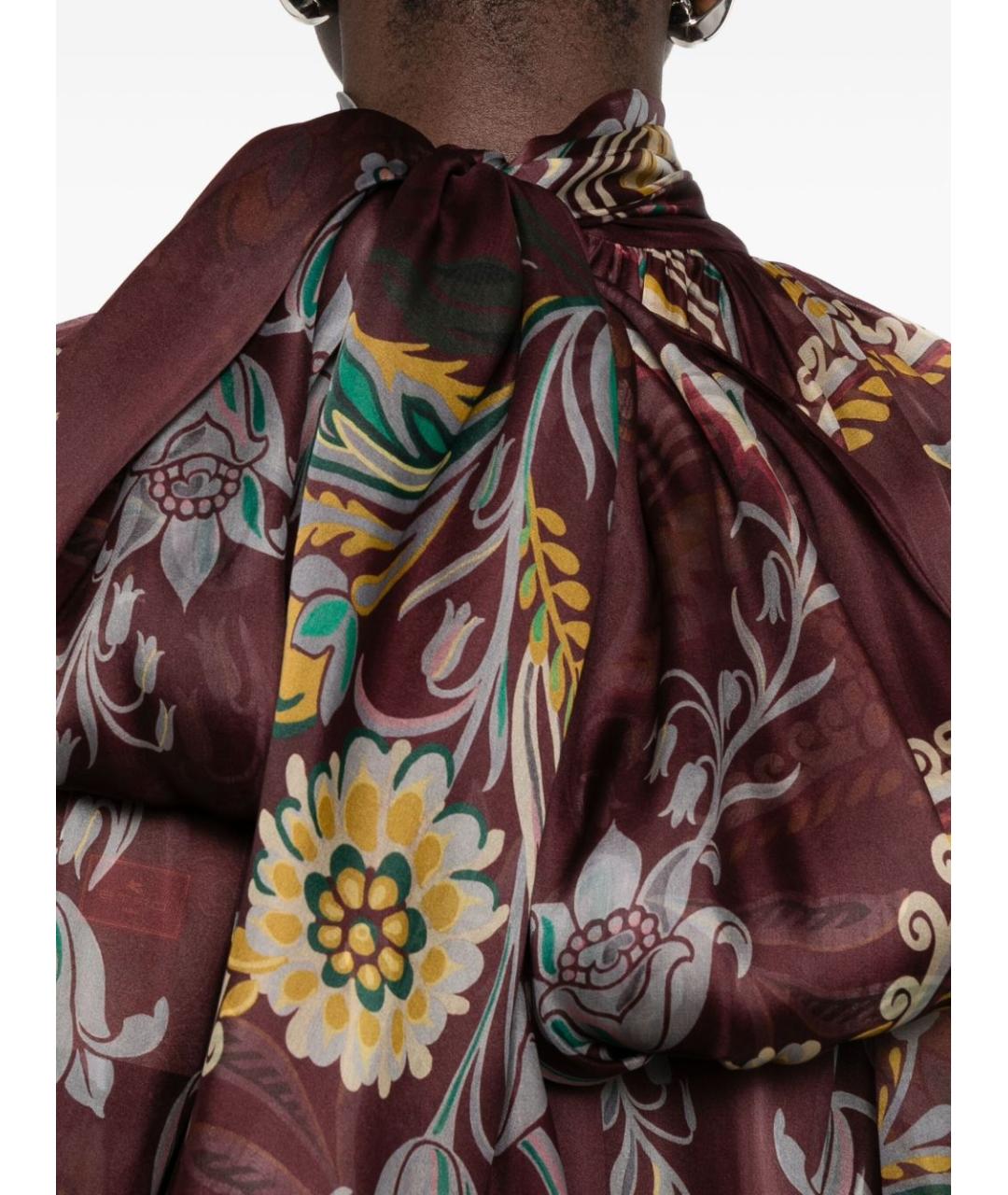 ETRO Бордовая шелковая блузы, фото 4