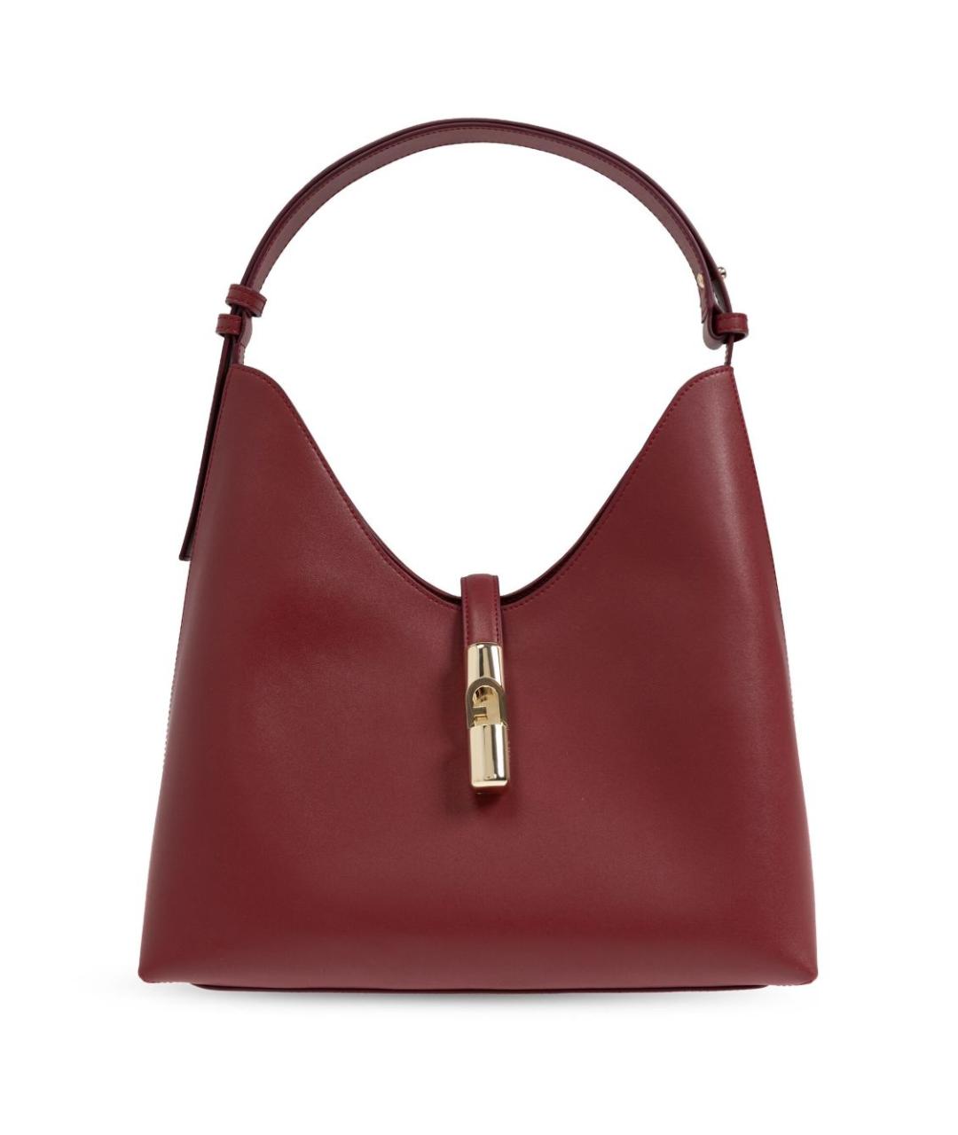 FURLA Бордовая кожаная сумка через плечо, фото 1