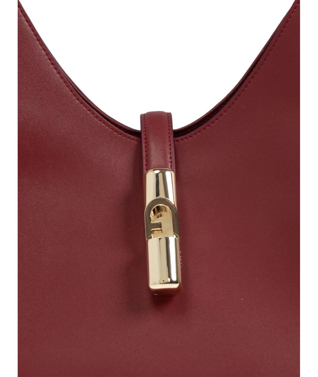 FURLA Бордовая кожаная сумка через плечо, фото 3