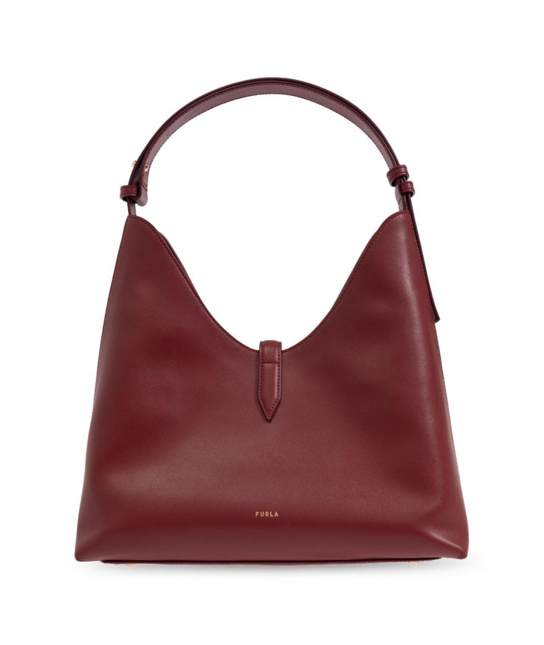 FURLA Бордовая кожаная сумка через плечо, фото 4