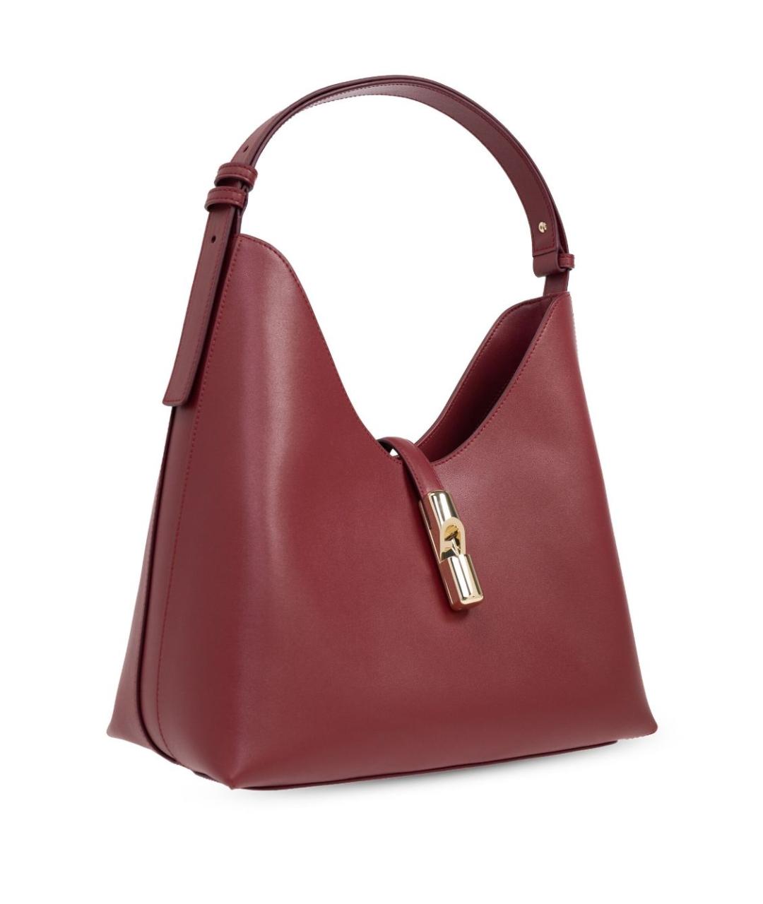 FURLA Бордовая кожаная сумка через плечо, фото 6