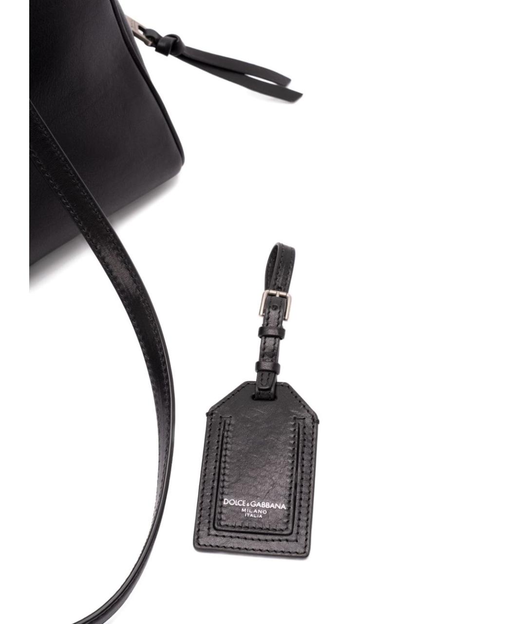 DOLCE&GABBANA Черная кожаная сумка тоут, фото 3