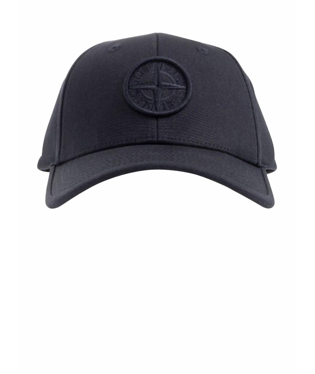 STONE ISLAND Темно-синяя хлопковая кепка/бейсболка, фото 1