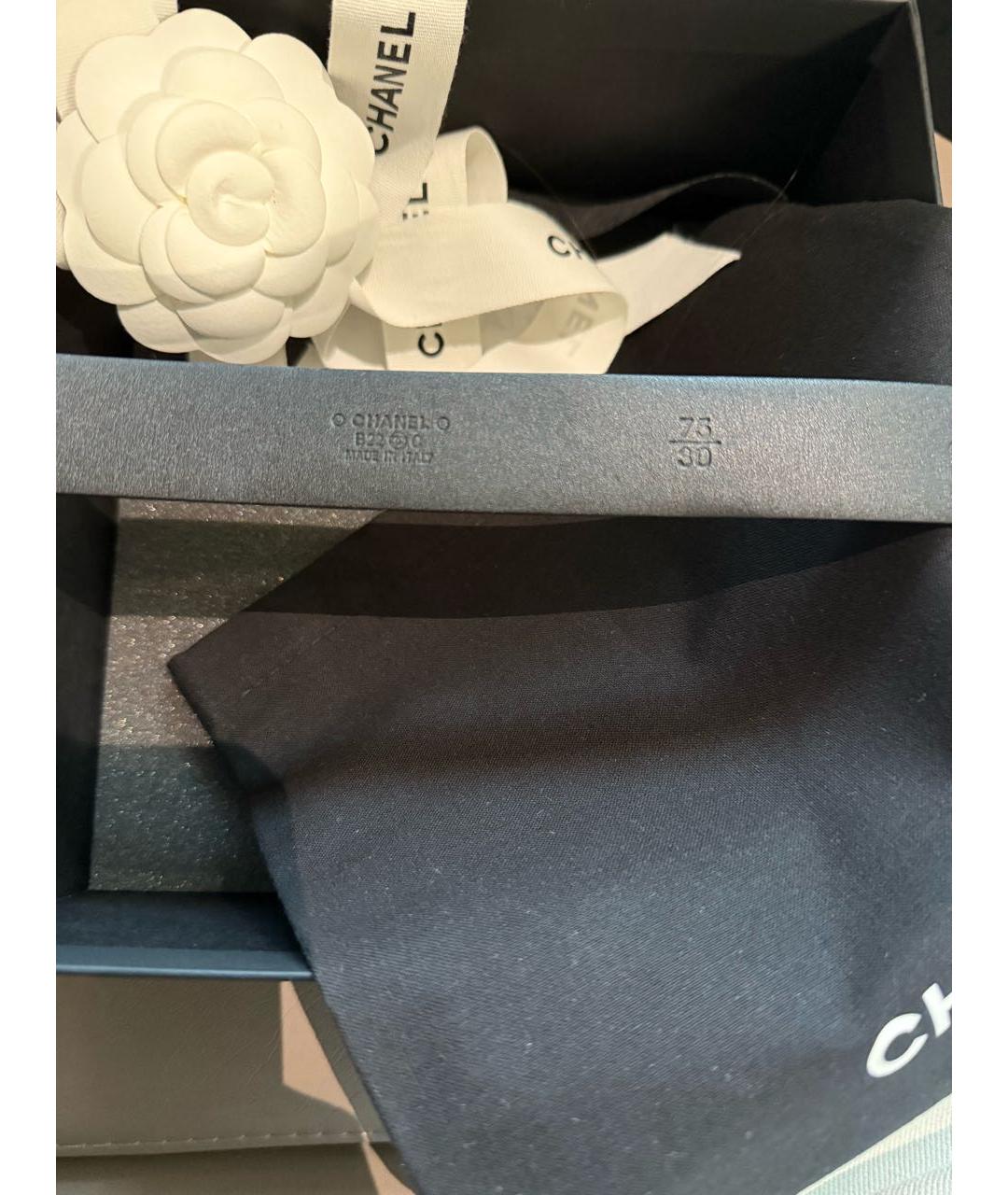 CHANEL Черный кожаный ремень, фото 4