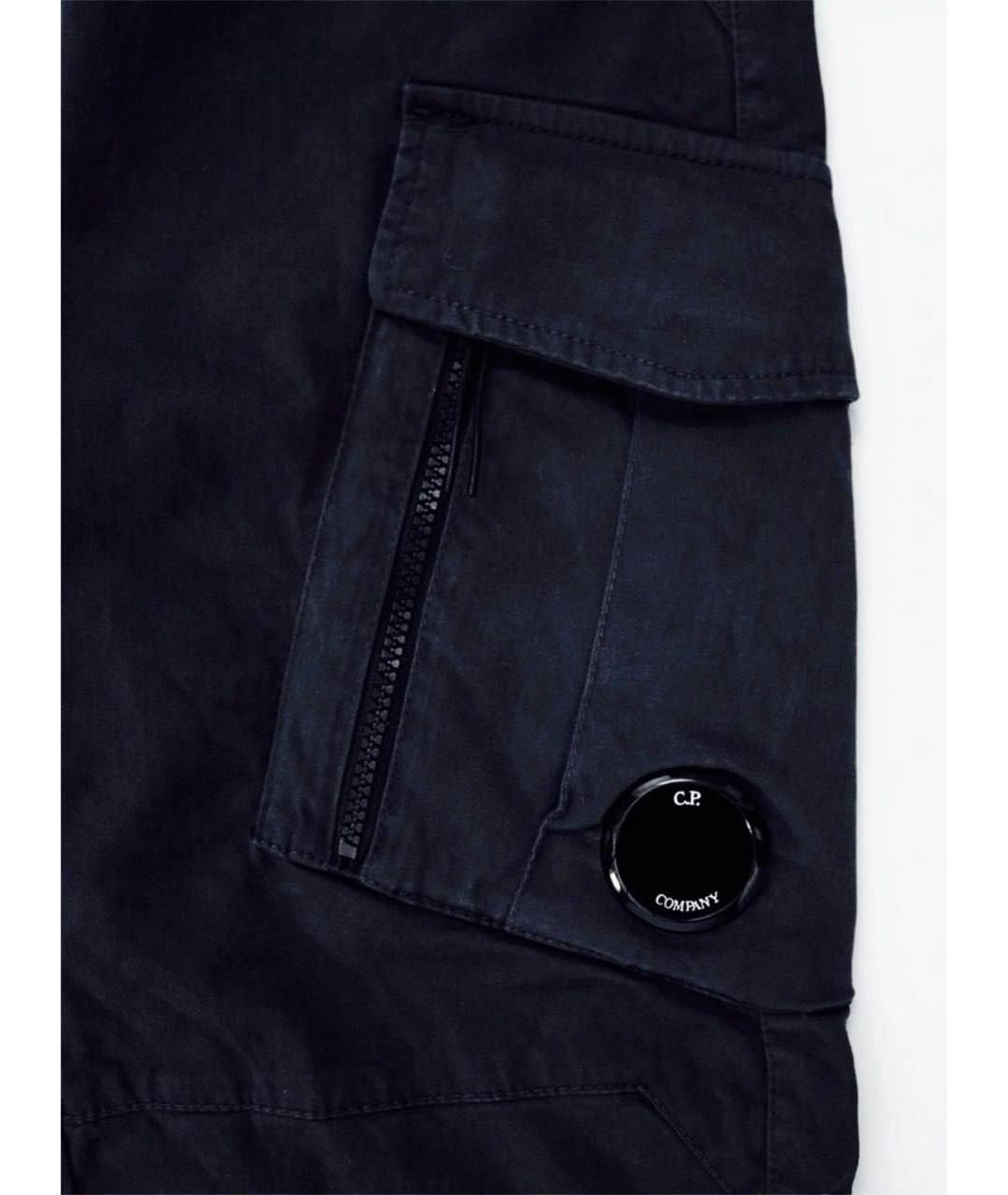 CP COMPANY Темно-синие хлопко-эластановые повседневные брюки, фото 2
