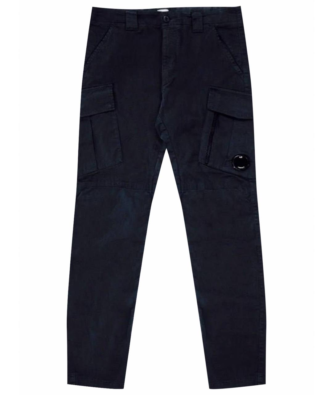 CP COMPANY Темно-синие хлопко-эластановые повседневные брюки, фото 1