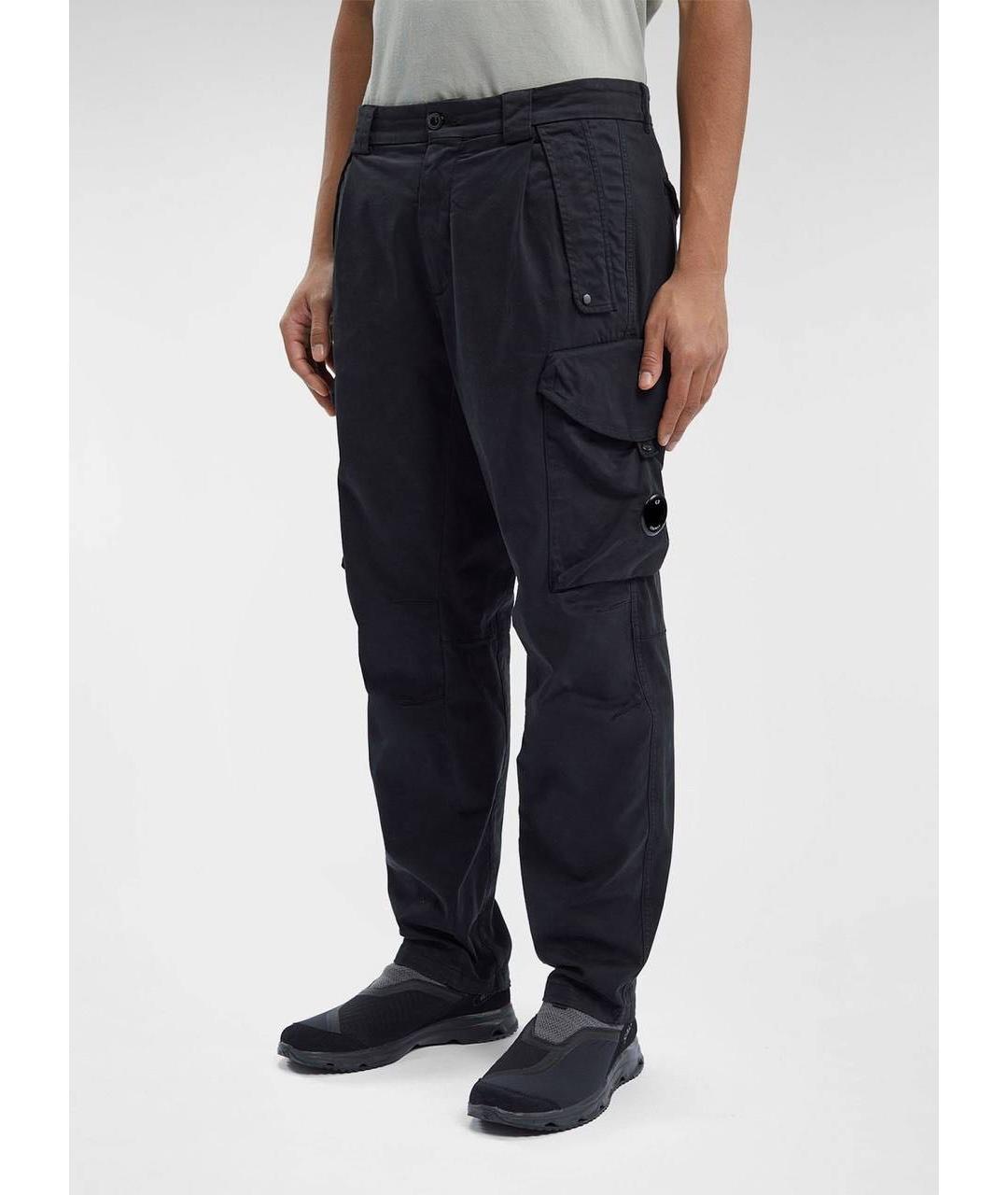 CP COMPANY Черные хлопко-эластановые повседневные брюки, фото 2