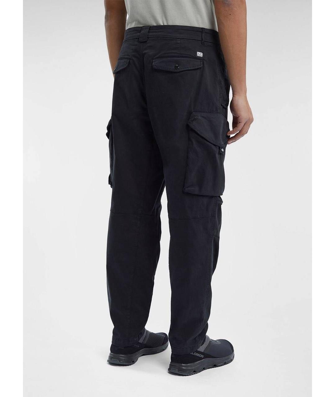 CP COMPANY Черные хлопко-эластановые повседневные брюки, фото 3
