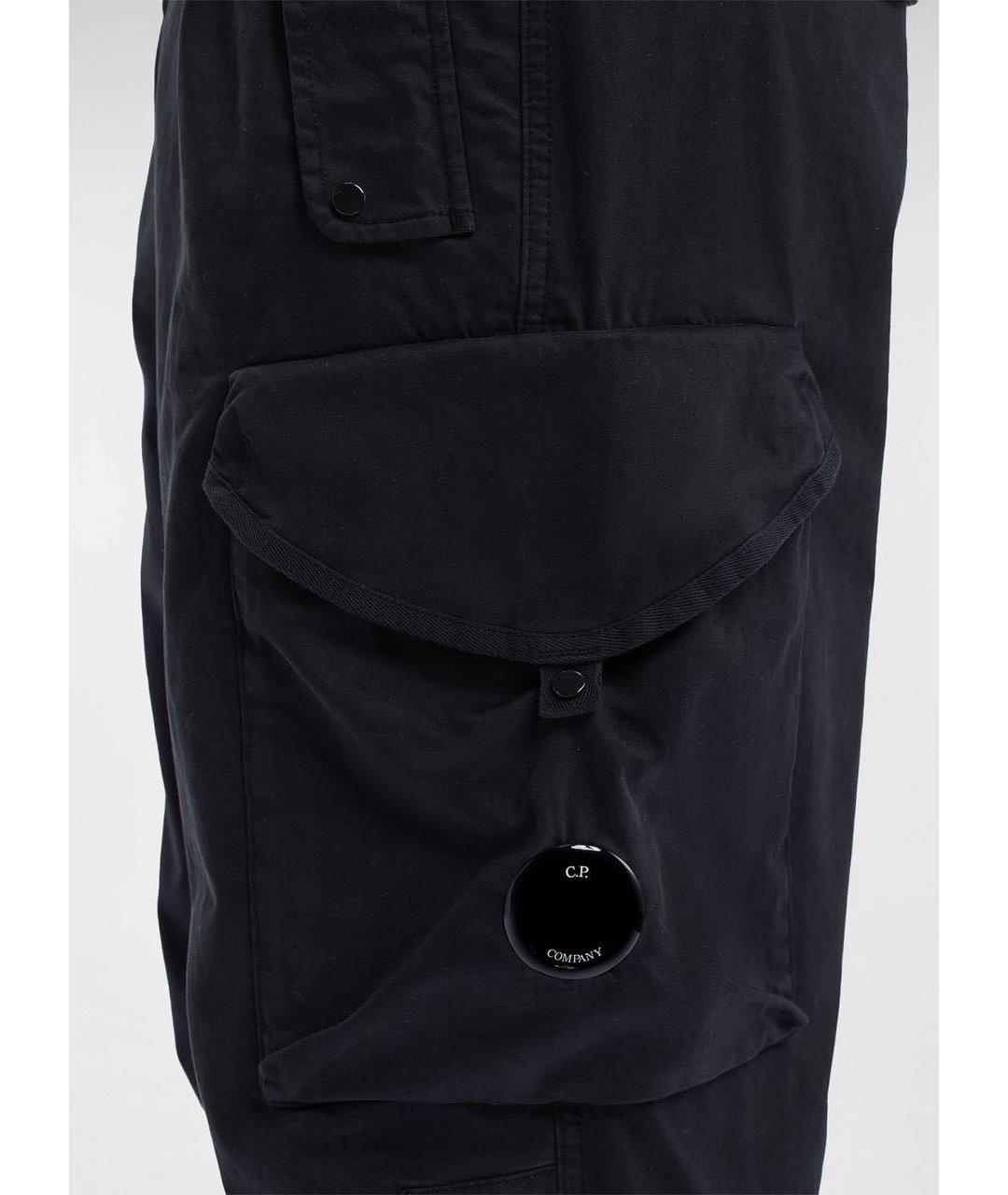 CP COMPANY Черные хлопко-эластановые повседневные брюки, фото 4