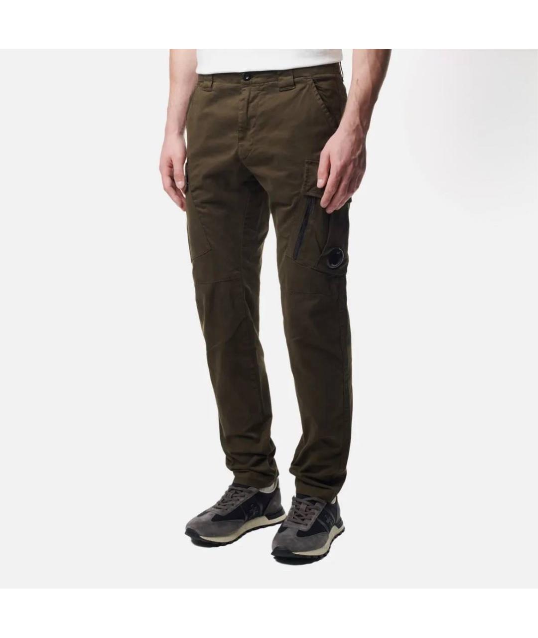 CP COMPANY Хаки хлопко-эластановые повседневные брюки, фото 2