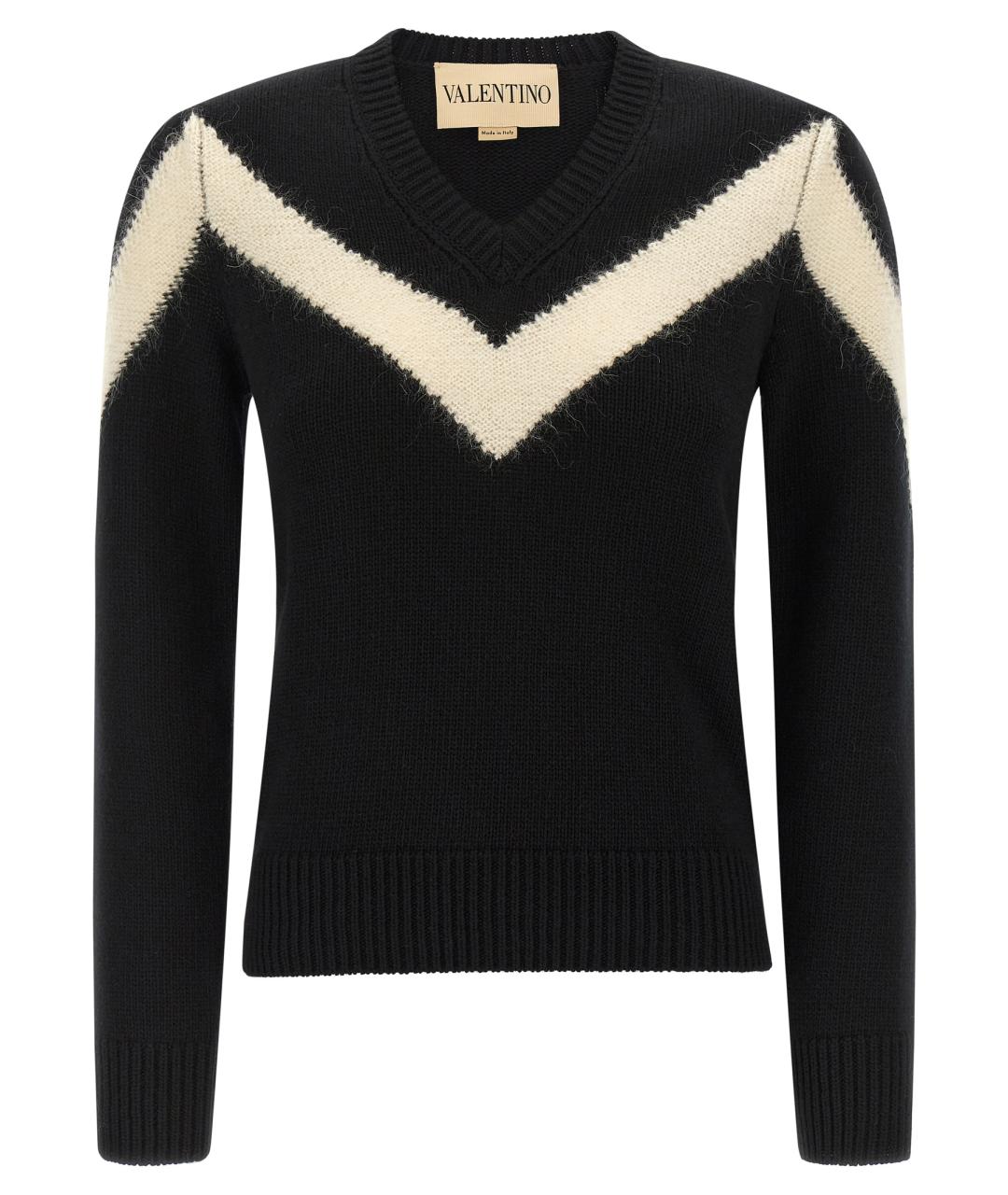 VALENTINO Черный шерстяной джемпер / свитер, фото 1