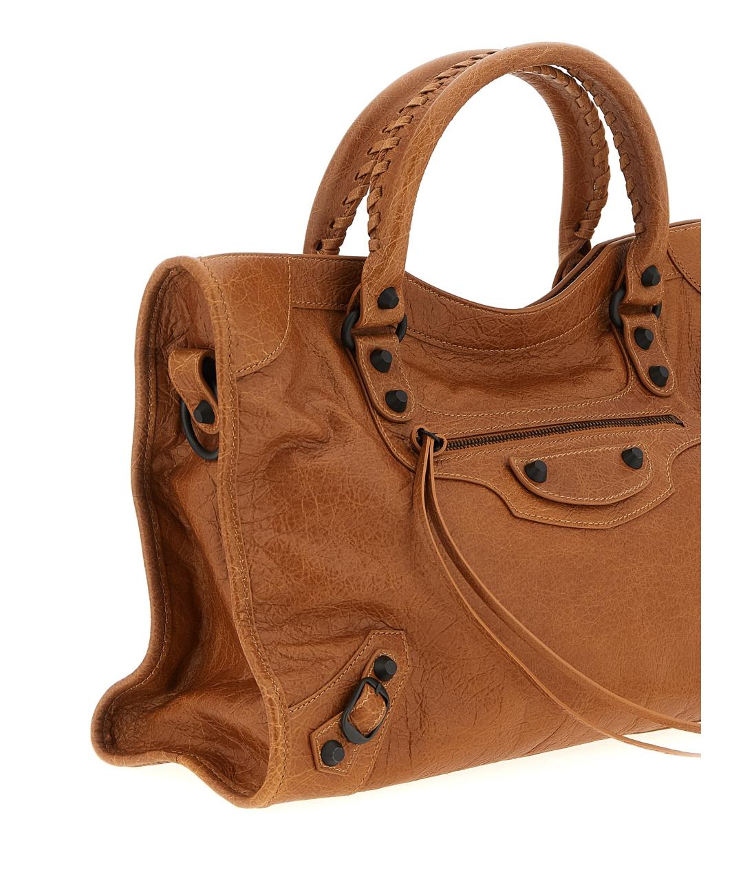 BALENCIAGA Коричневая кожаная сумка тоут, фото 3