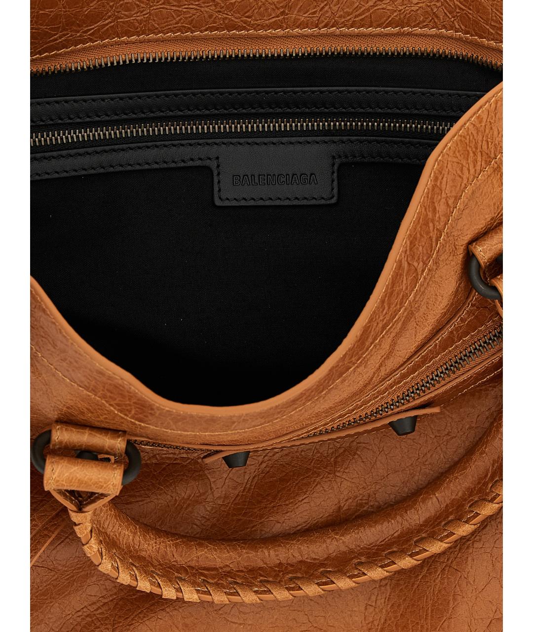 BALENCIAGA Коричневая кожаная сумка тоут, фото 4