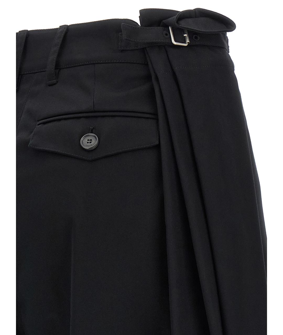LOEWE Черные хлопковые прямые брюки, фото 4