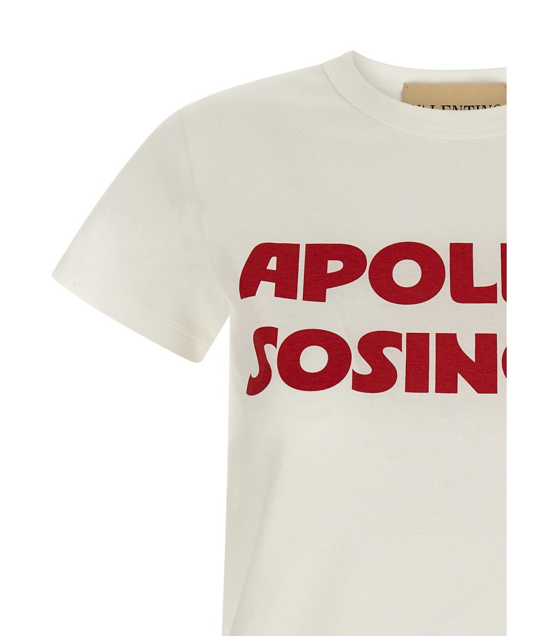 VALENTINO Белая хлопковая футболка, фото 3