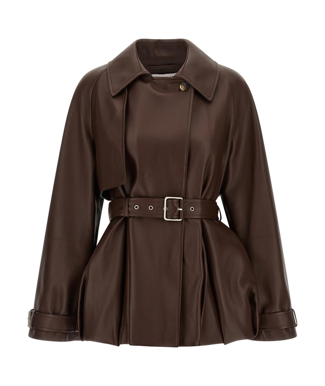 LOEWE Коричневая кожаная куртка, фото 1