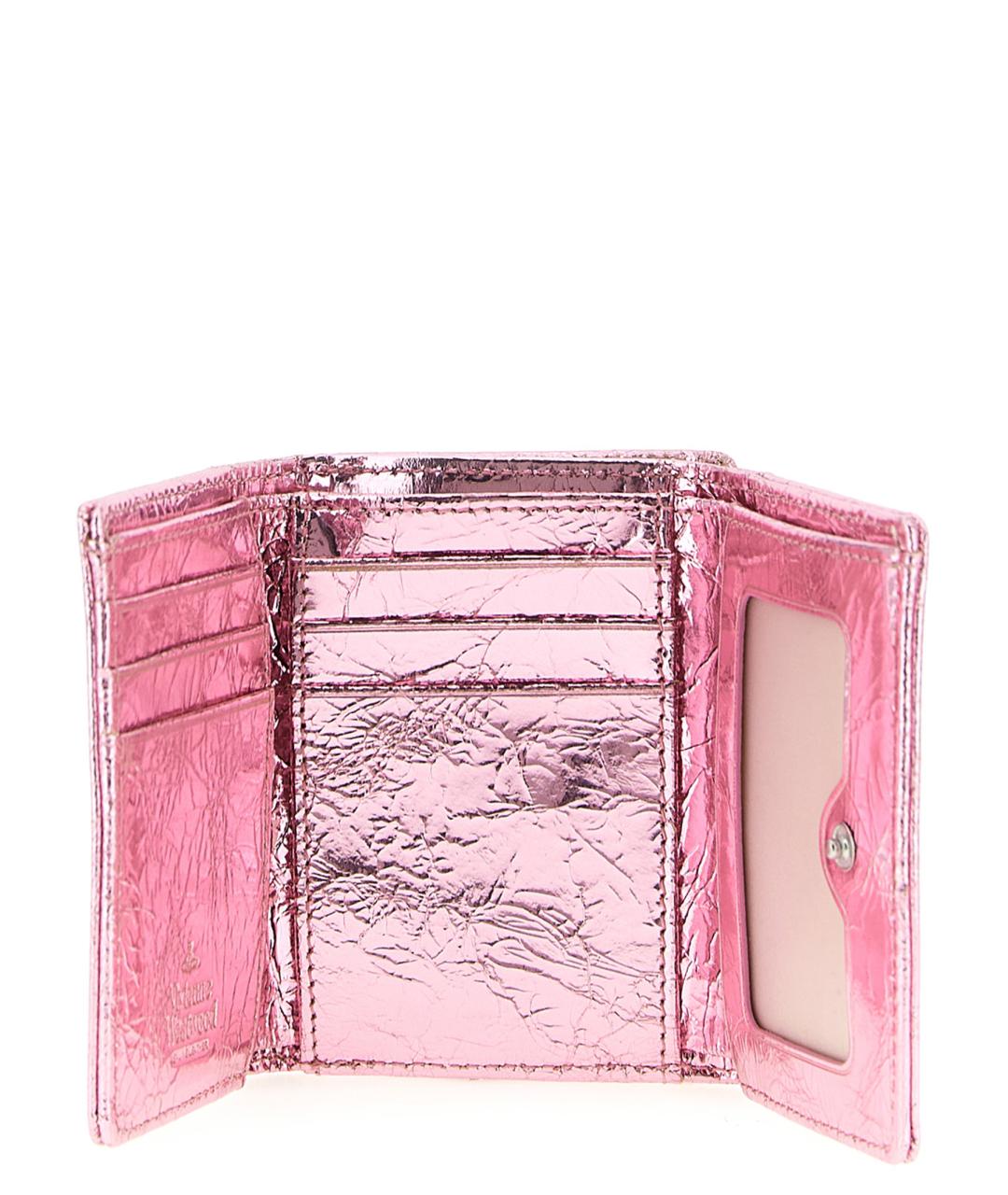 VIVIENNE WESTWOOD Розовый кожаный кошелек, фото 3